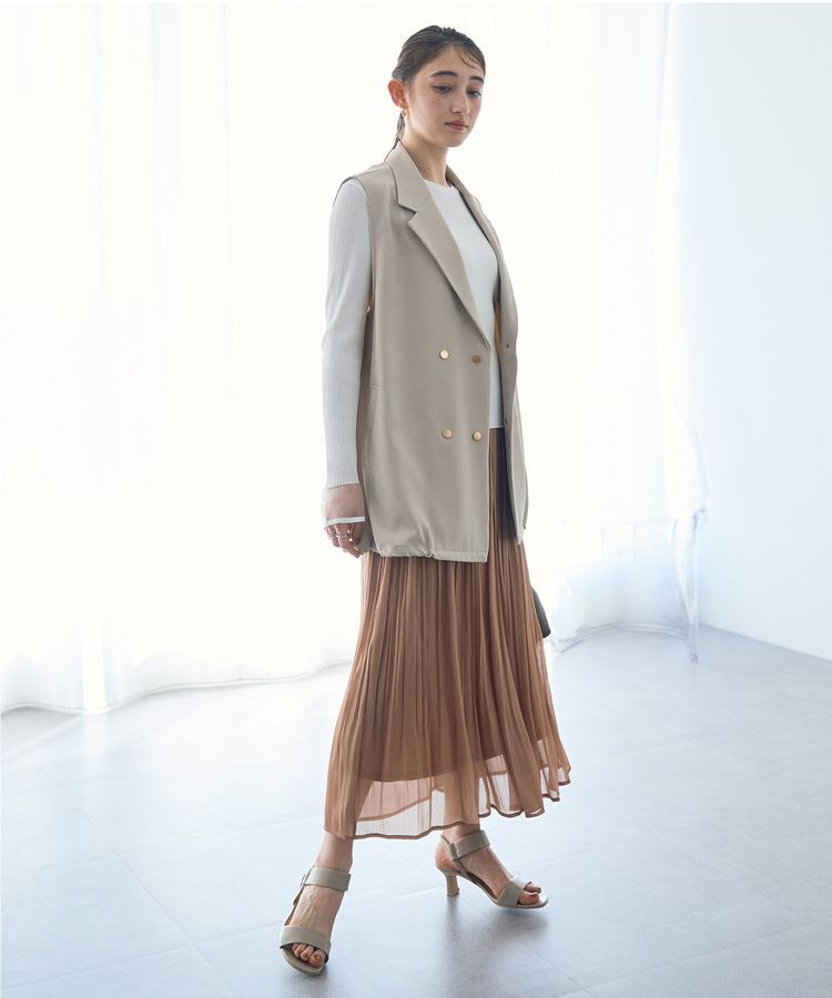 YECCA VECCA「シャイニーサテンプリーツスカート」|スカート|