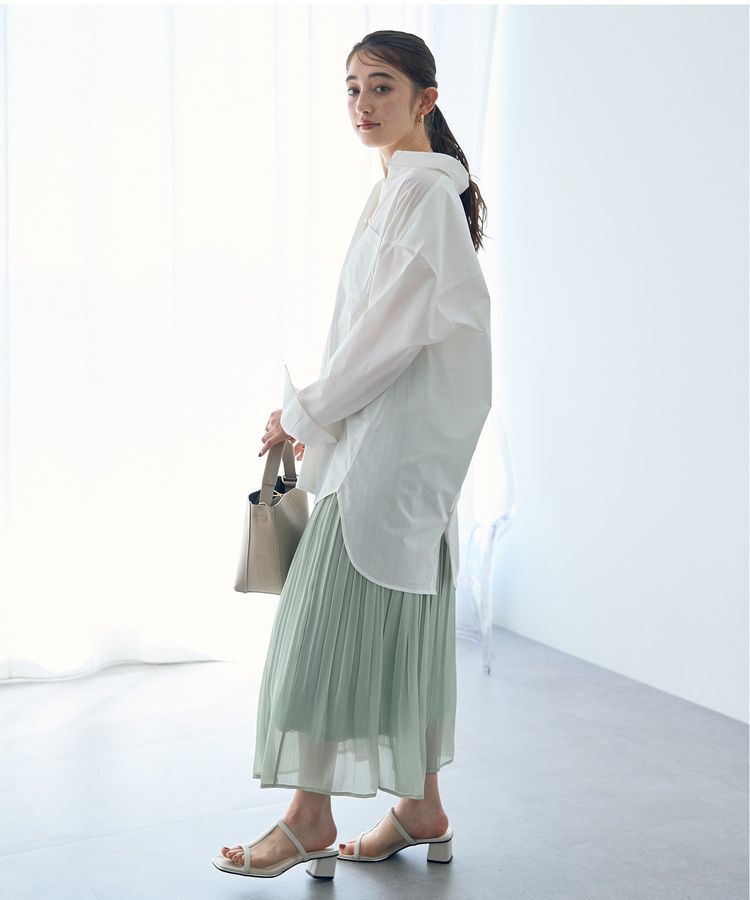 YECCA VECCA「シャイニーサテンプリーツスカート」|スカート|