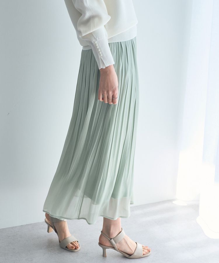 YECCA VECCA「シャイニーサテンプリーツスカート」|スカート|