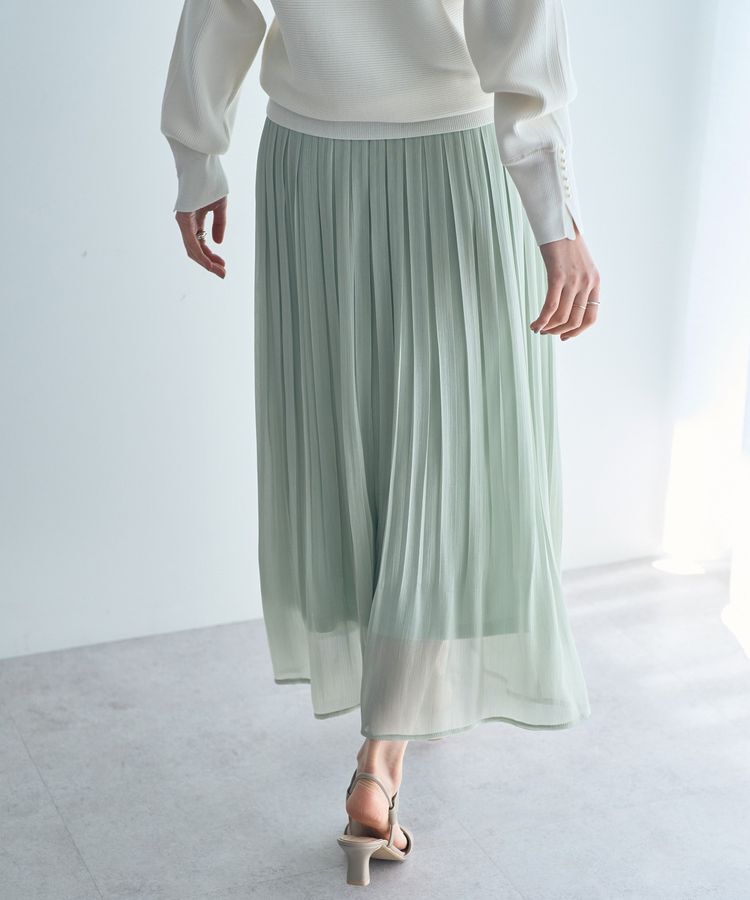 YECCA VECCA「シャイニーサテンプリーツスカート」|スカート|