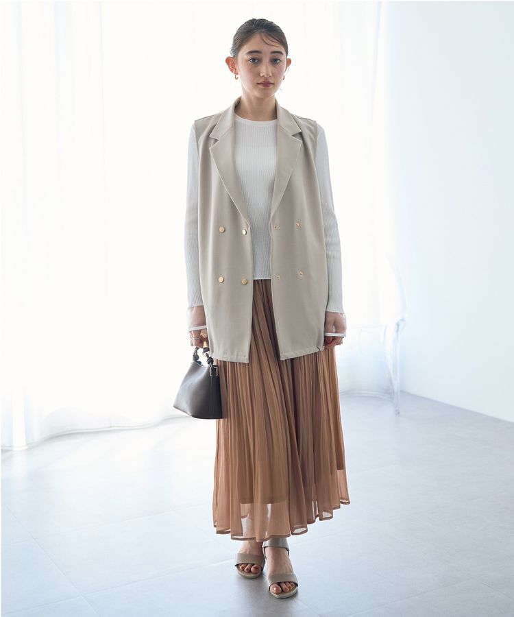 YECCA VECCA「シャイニーサテンプリーツスカート」|スカート|