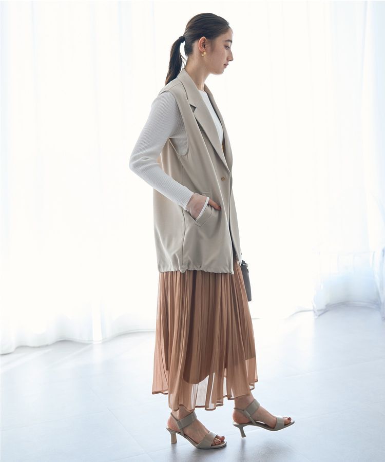 YECCA VECCA「シャイニーサテンプリーツスカート」|スカート|