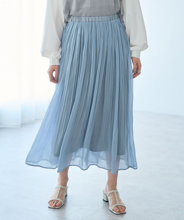 YECCA VECCA「シャイニーサテンプリーツスカート」|スカート|
