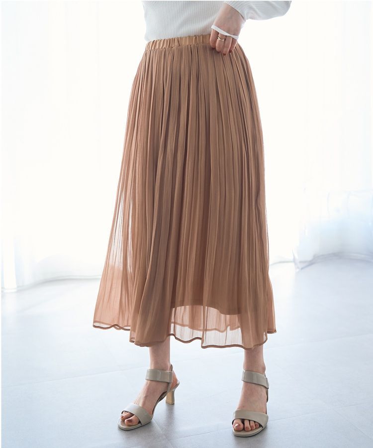 YECCA VECCA「シャイニーサテンプリーツスカート」|スカート|