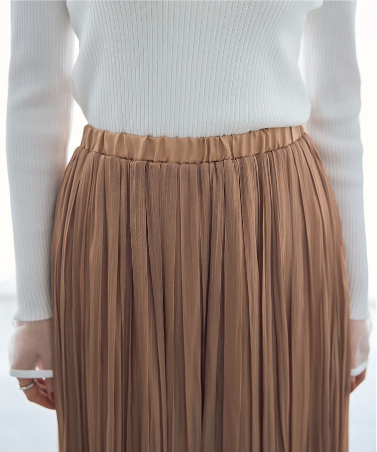 YECCA VECCA「シャイニーサテンプリーツスカート」|スカート|
