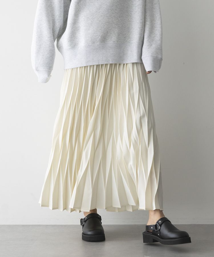 GARAGE OF GOOD CLOTHING「デシン変形プリーツスカート」|スカート|Ivory