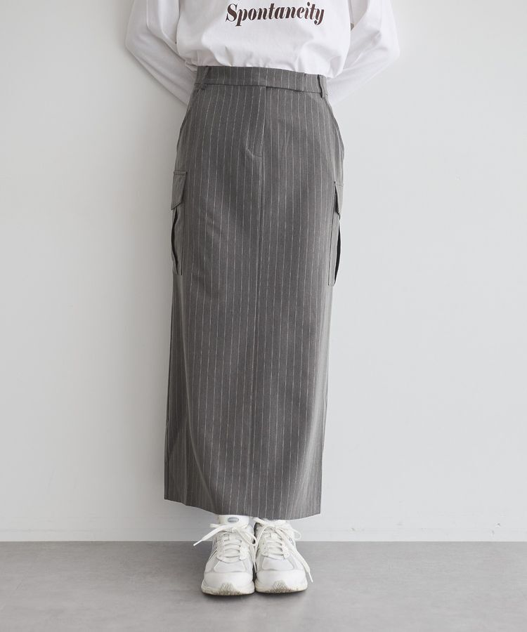 GARAGE OF GOOD CLOTHING「ストライプIラインカーゴスカート」|タイト|