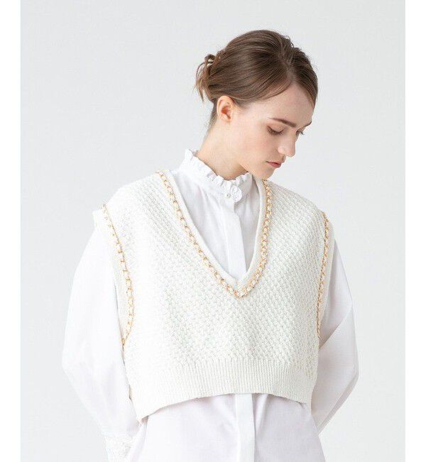 LOULOU WILLOUGHBY「【LOULOU WILLOUGHBY】チェーントリムミニベスト」|ベスト・ジレ|