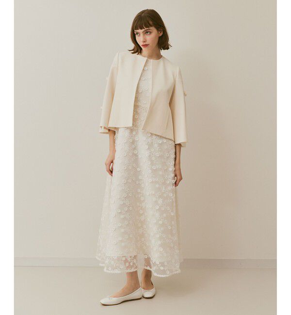 LOULOU WILLOUGHBY「《ドラマ着用》【LOULOU WILLOUGHBY】ダブルクロスリボンジャケット」|その他|アイボリー