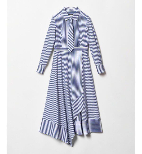 allureville「ストライプアシメフレアシャツワンピース」|ワンピース|