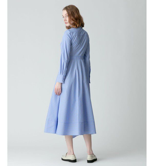 allureville「ストライプアシメフレアシャツワンピース」|ワンピース|