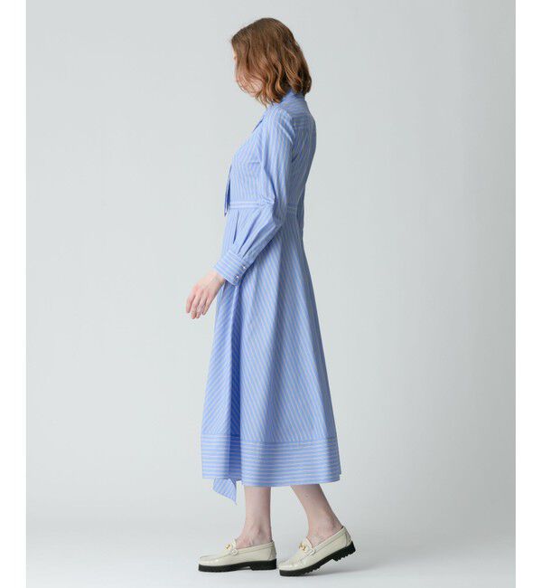 allureville「ストライプアシメフレアシャツワンピース」|ワンピース|