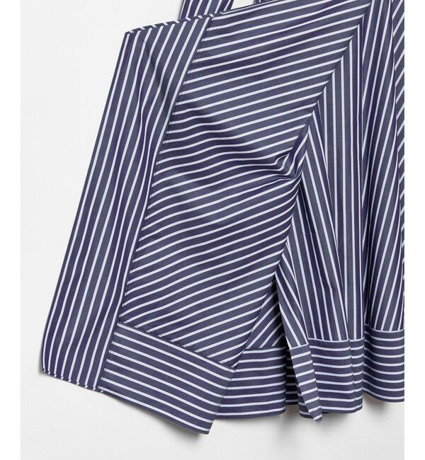 allureville「ストライプアシメフレアシャツワンピース」|ワンピース|