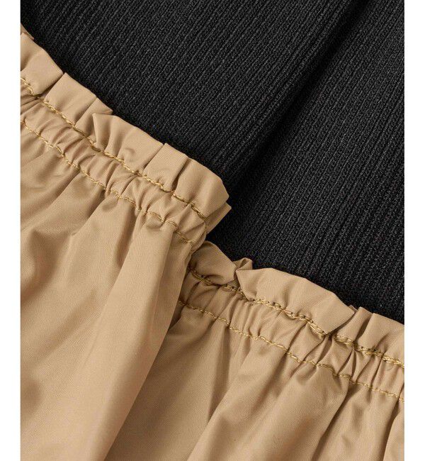 LOULOU WILLOUGHBY「【LOULOU WILLOUGHBY】タフタティアードニットワンピース」|ワンピース|