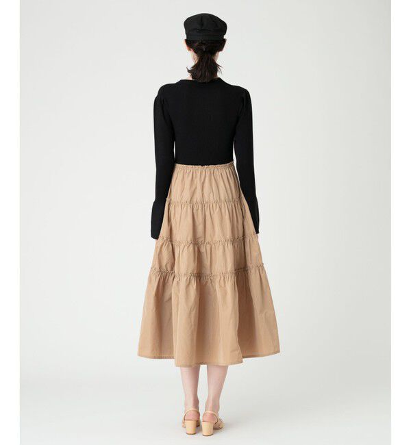 LOULOU WILLOUGHBY「【LOULOU WILLOUGHBY】タフタティアードニットワンピース」|ワンピース|