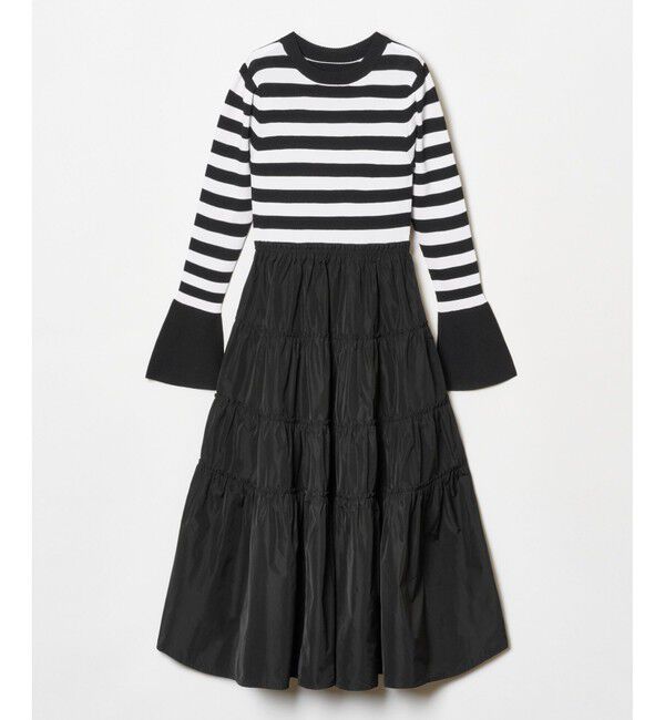 LOULOU WILLOUGHBY「【LOULOU WILLOUGHBY】タフタティアードニットワンピース」|ワンピース|