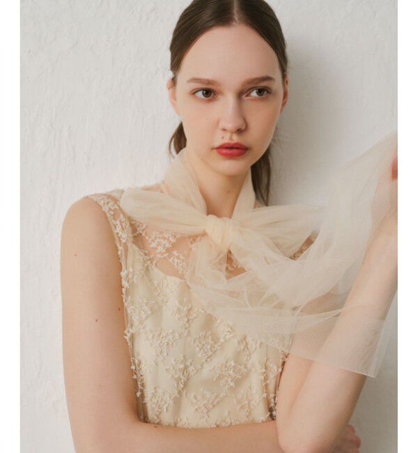 LOULOU WILLOUGHBY「【LOULOU WILLOUGHBY】パピヨンフラワーチュールワンピース」|ドレス|