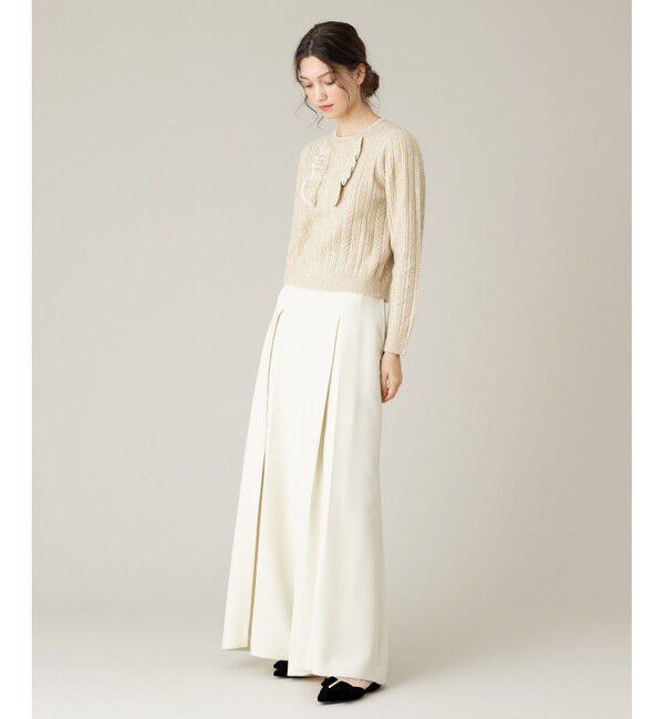 LOULOU WILLOUGHBY「【LOULOU WILLOUGHBY】フロントフリルラメプルオーバー」|ニット・セーター|