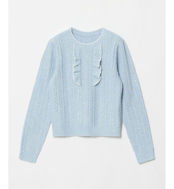 LOULOU WILLOUGHBY「【LOULOU WILLOUGHBY】フロントフリルラメプルオーバー」|ニット・セーター|