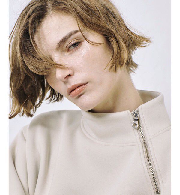 allureville「ボンディングアシンメトリーZIP プルオーバー」|スウェット・ジャージ|