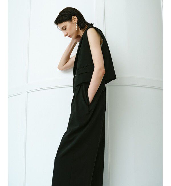 allureville「ストレッチトロサロペットパンツ」|オールインワン|