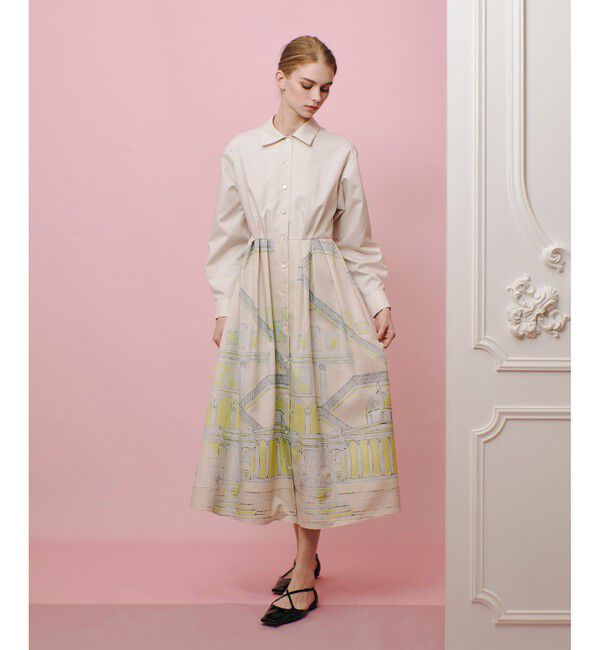 LOULOU WILLOUGHBY「【LOULOU WILLOUGHBY】カテドラルプリントワンピース」|ワンピース|