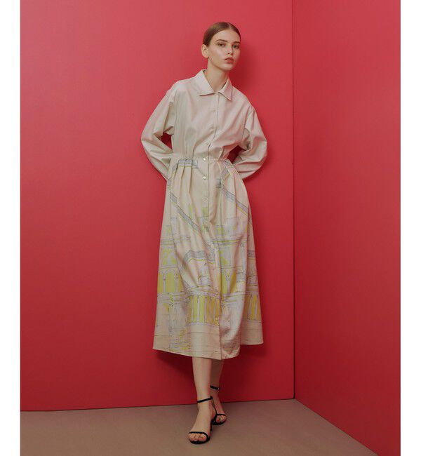 LOULOU WILLOUGHBY「【LOULOU WILLOUGHBY】カテドラルプリントワンピース」|ワンピース|