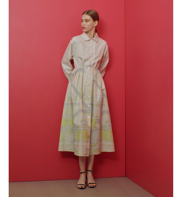 LOULOU WILLOUGHBY「【LOULOU WILLOUGHBY】カテドラルプリントワンピース」|ワンピース|