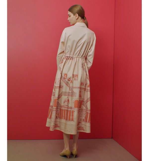 LOULOU WILLOUGHBY「【LOULOU WILLOUGHBY】カテドラルプリントワンピース」|ワンピース|