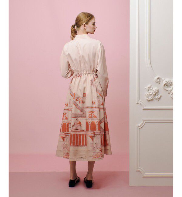 LOULOU WILLOUGHBY「【LOULOU WILLOUGHBY】カテドラルプリントワンピース」|ワンピース|