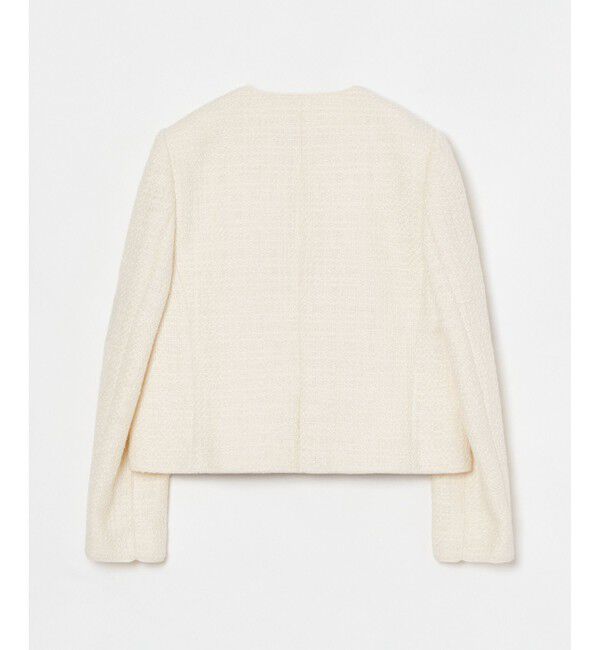 allureville「ファンシーツィードクルーネックジャケット」|ノーカラージャケット|