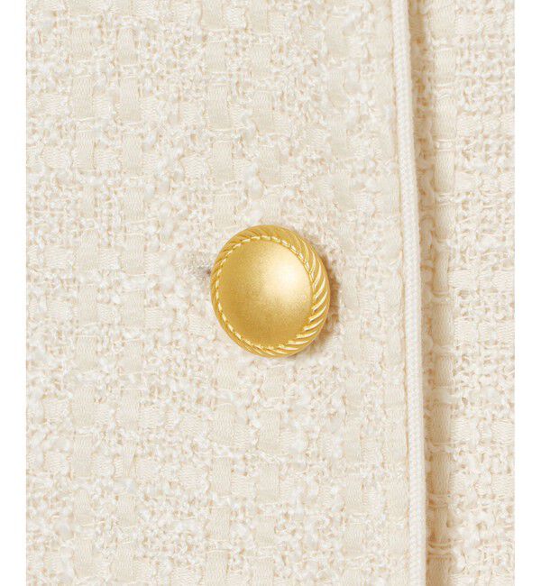 allureville「ファンシーツィードクルーネックジャケット」|ノーカラージャケット|