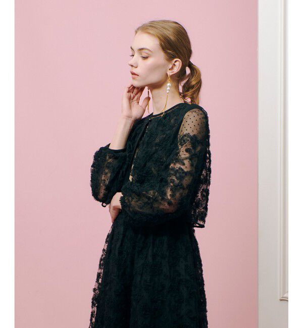 LOULOU WILLOUGHBY「【LOULOU WILLOUGHBY】ドットフラワーシシュウブルゾン」|ブルゾン・スタジャン|