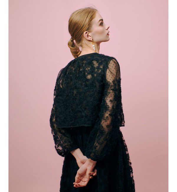 LOULOU WILLOUGHBY「【LOULOU WILLOUGHBY】ドットフラワーシシュウブルゾン」|ブルゾン・スタジャン|