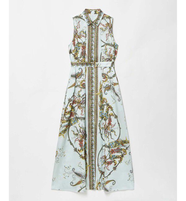 allureville「RATTIスカーフプリントノースリーブワンピース」|ワンピース|