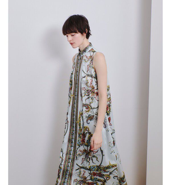 allureville「RATTIスカーフプリントノースリーブワンピース」|ワンピース|