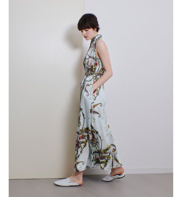 allureville「RATTIスカーフプリントノースリーブワンピース」|ワンピース|