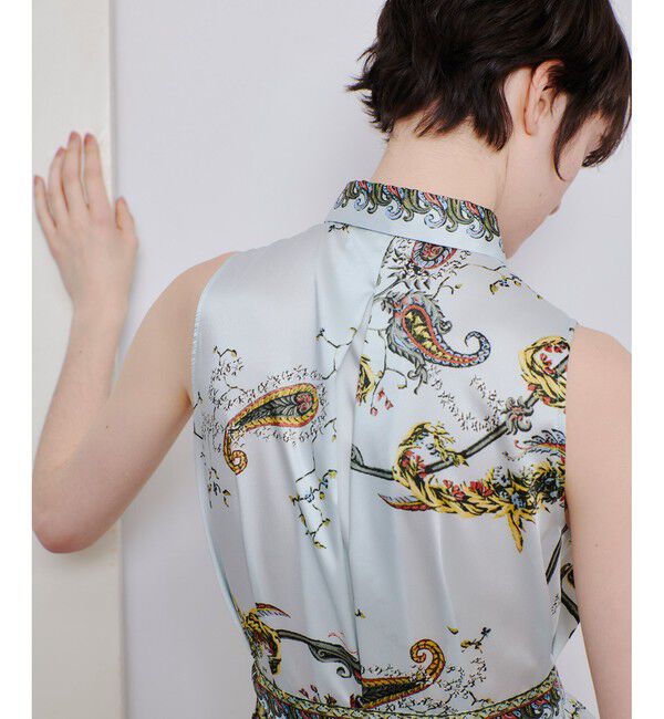 allureville「RATTIスカーフプリントノースリーブワンピース」|ワンピース|