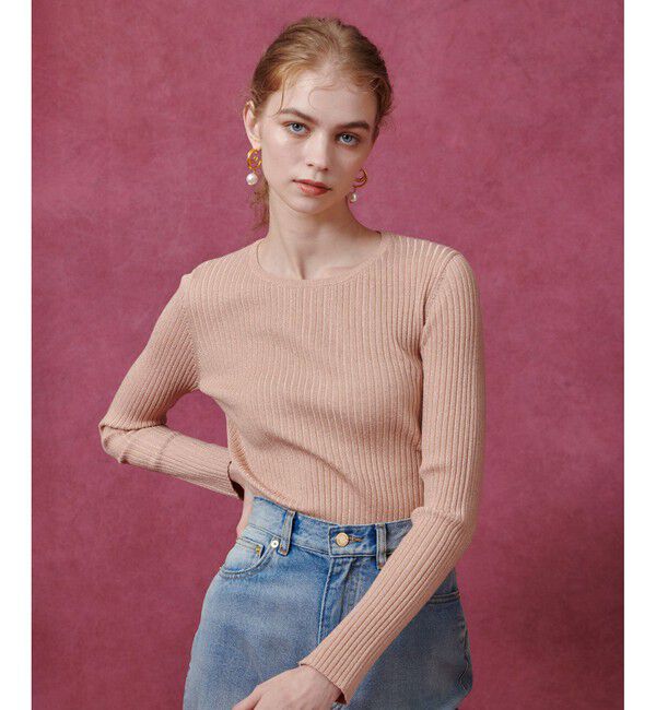 LOULOU WILLOUGHBY「【LOULOU WILLOUGHBY】LAME RIBプルオーバー」|ニット・セーター|