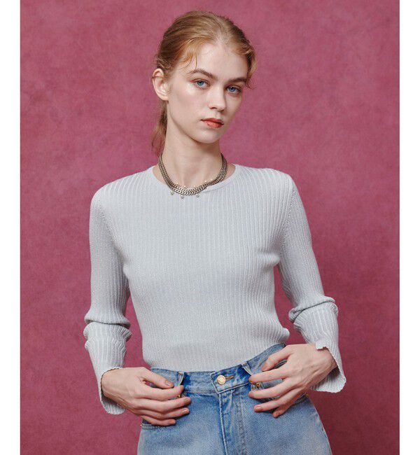 LOULOU WILLOUGHBY「【LOULOU WILLOUGHBY】LAME RIBプルオーバー」|ニット・セーター|