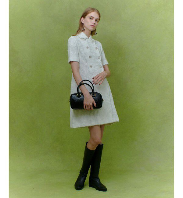 LOULOU WILLOUGHBY「【LOULOU WILLOUGHBY】ニットツィードワンピース」|ワンピース|オフホワイト