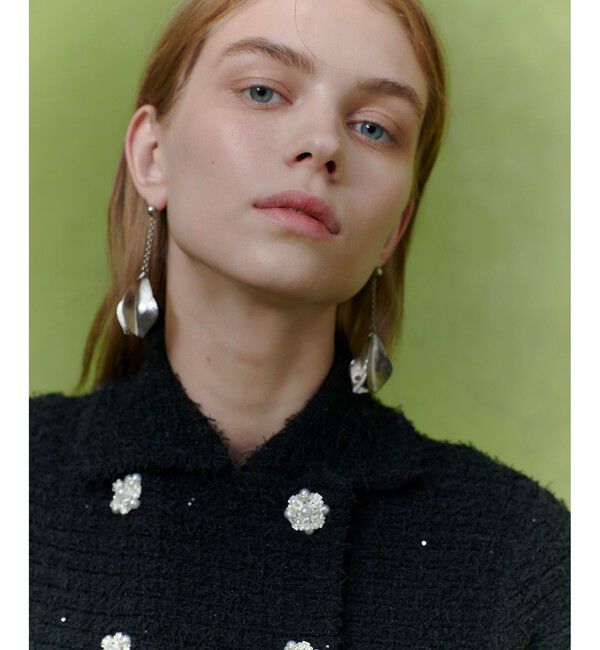 LOULOU WILLOUGHBY「【LOULOU WILLOUGHBY】ニットツィードワンピース」|ワンピース|ブラック