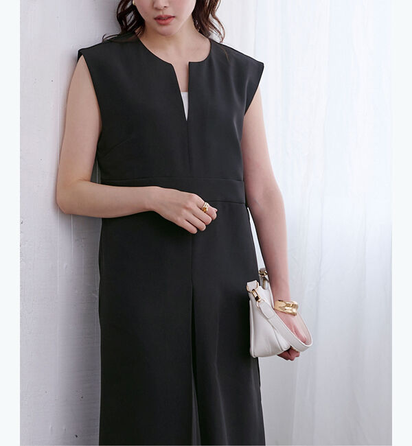 ur's「キーネックフロントタックジャンパースカート」|ワンピース|