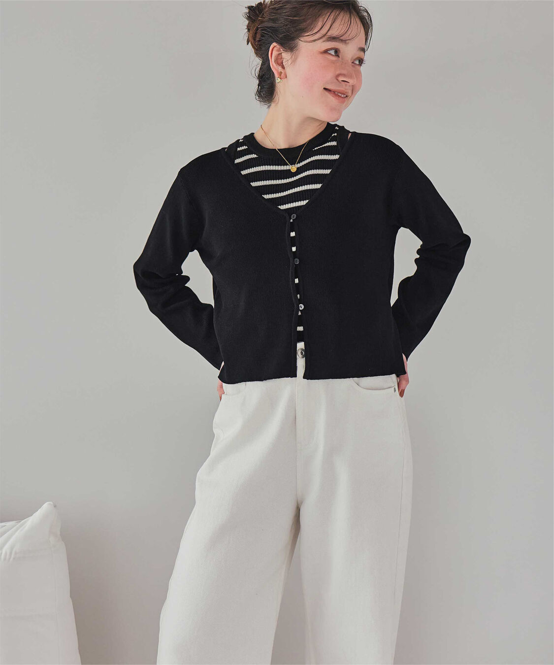 titivate「タンクトップセットVネックカーディガン」|ニット・セーター|