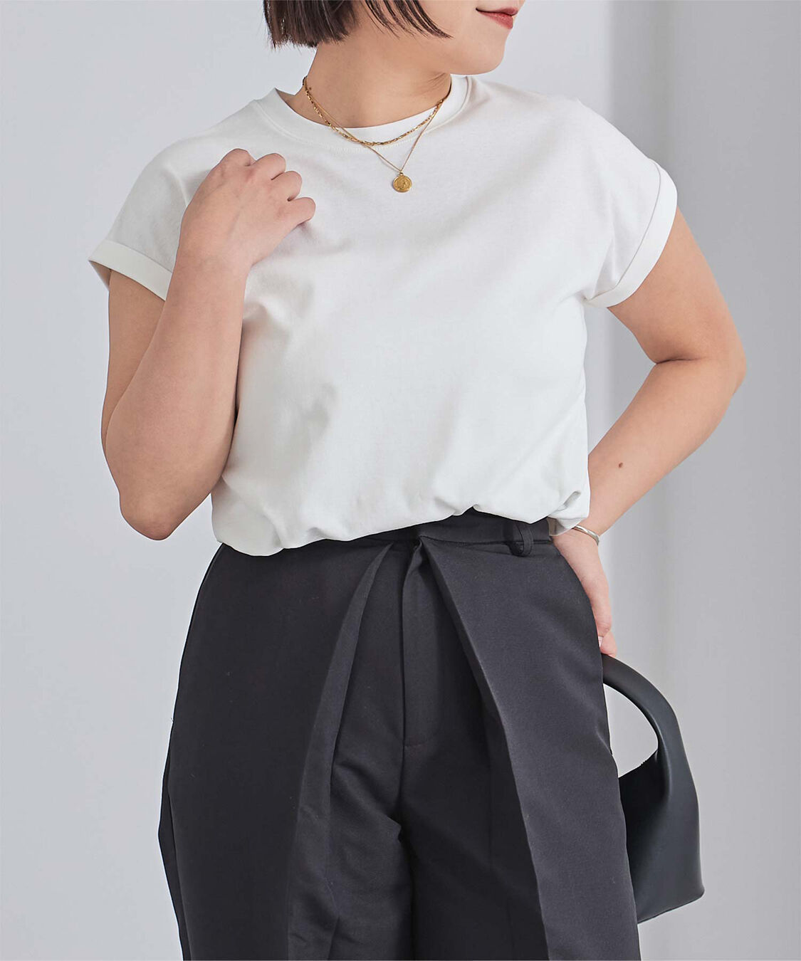 ur's「汗染み防止ダブルカフスTシャツ」|Tシャツ・カットソー|