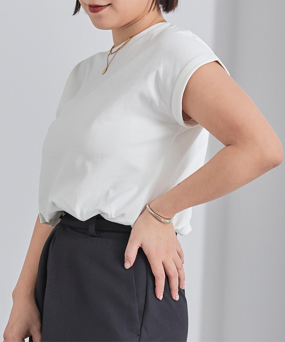 ur's「汗染み防止ダブルカフスTシャツ」|Tシャツ・カットソー|