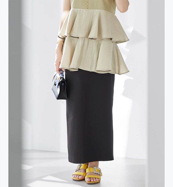 ur's「【星玲奈さんコラボアイテム】ハイウエストタイトスカート」|スカート|ブラック