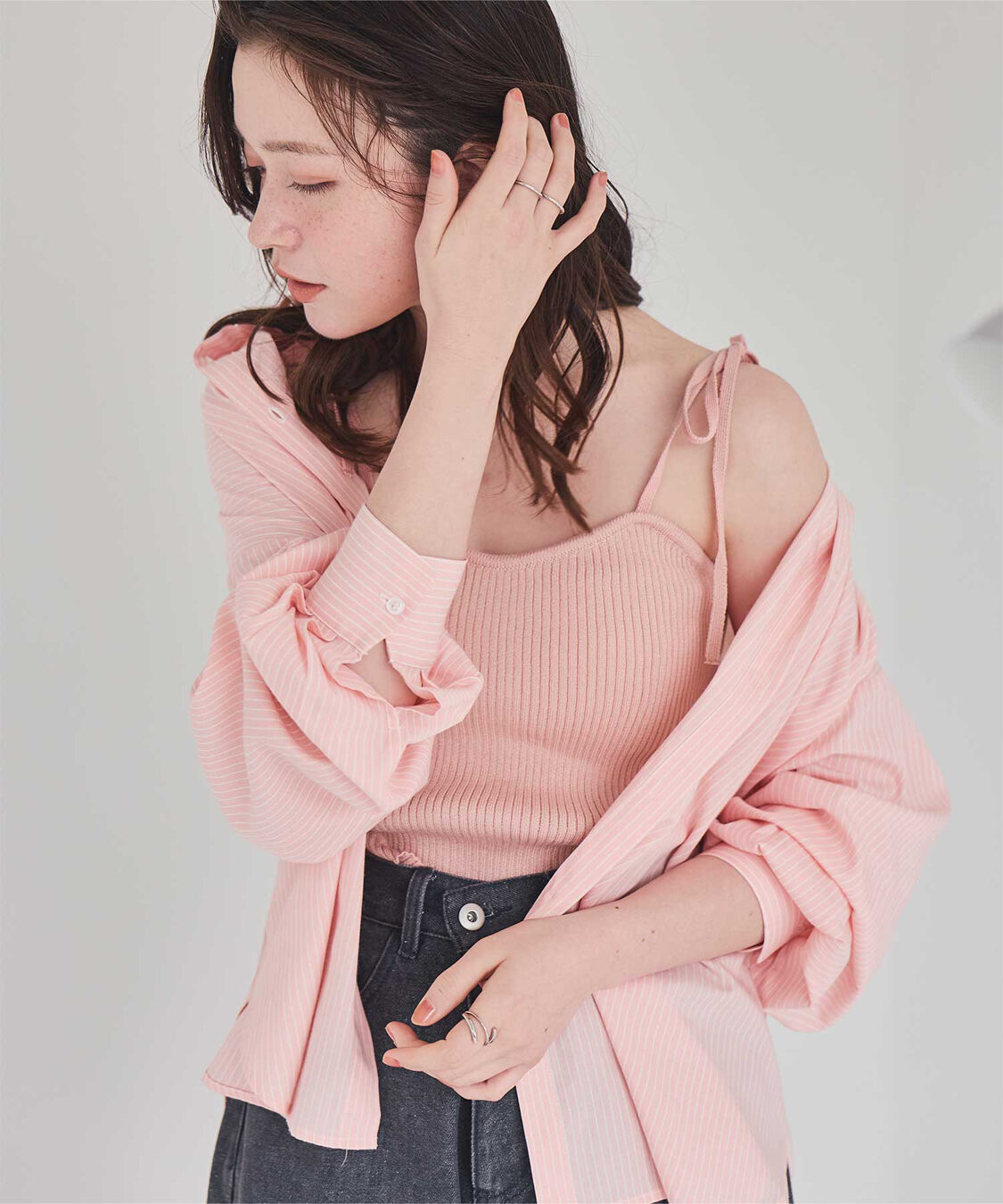 titivate「ショルダーリボンキャミソール」|キャミソール|