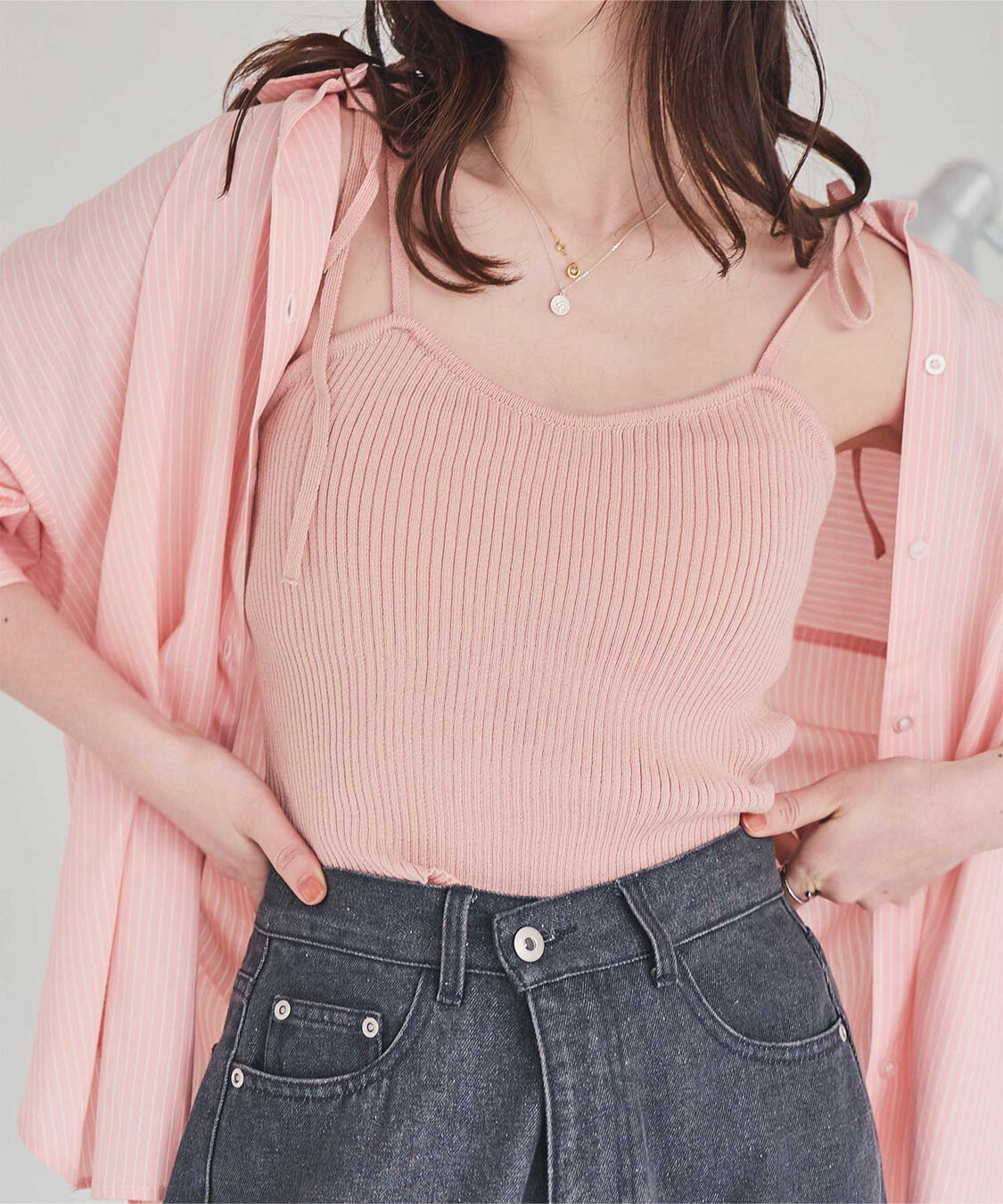 titivate「ショルダーリボンキャミソール」|キャミソール|