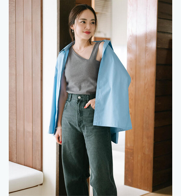 ur's「【春名亜美さんコラボアイテム】カップ付アシンメトリーデザインタンクトップ」|タンクトップ|